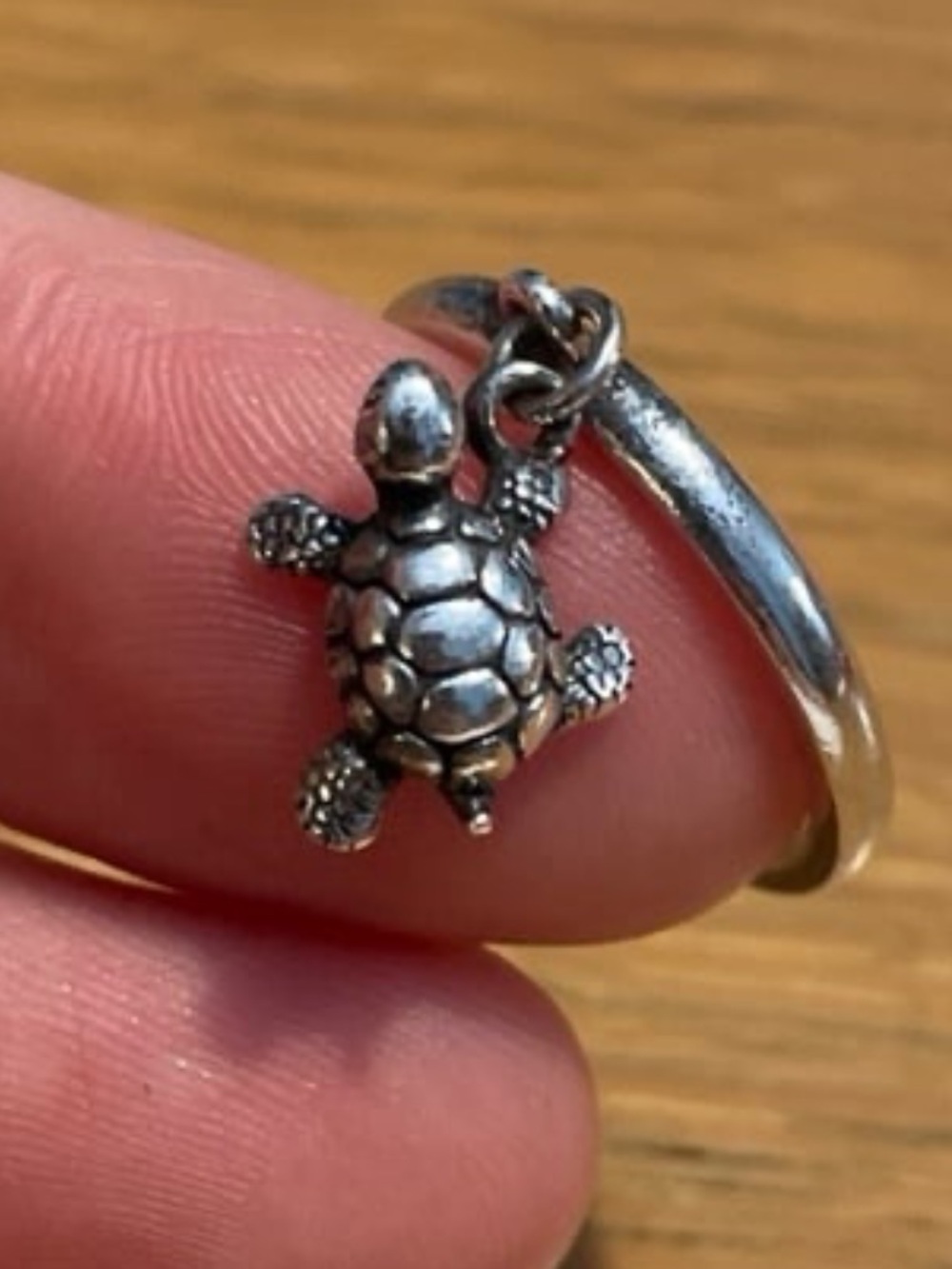 James Avery Silver Turtle Charm Ring - SO CUTE! Perfect condition. - Picture 5 of 11